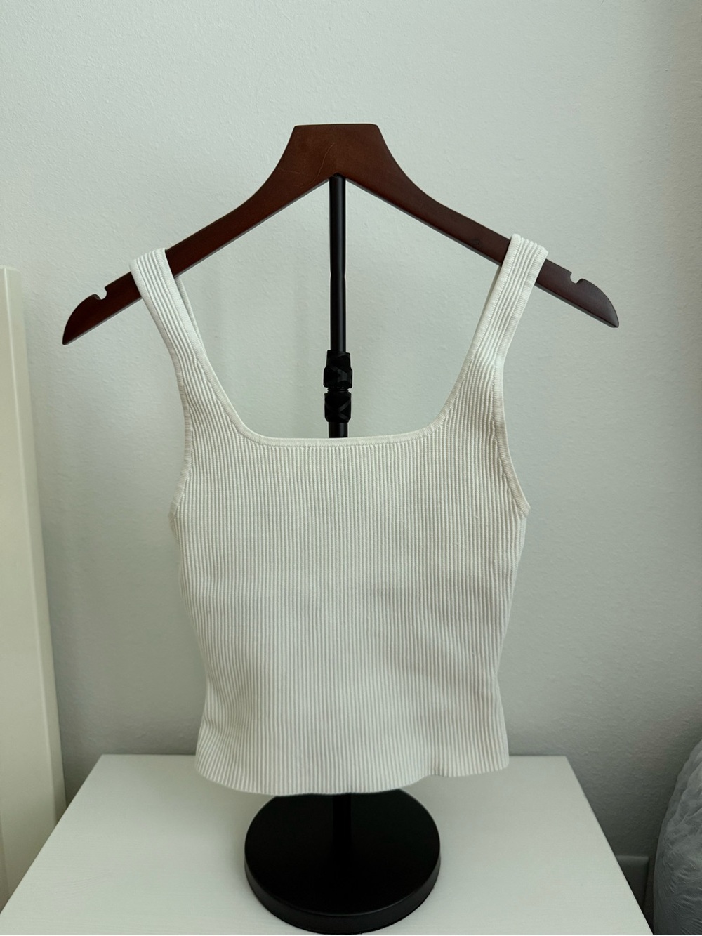 Aritzia Babaton Ribbed Square-Neck Tank Top - White
